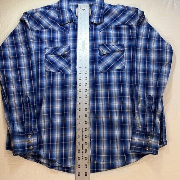 Wrangler Men XL button down shirt American Cowboys Western Stitching Snap Cotton - Picture 7 of 14